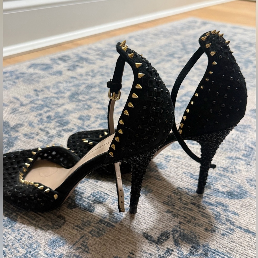 Zara | Gold and Black Spiked Heels | Size 37